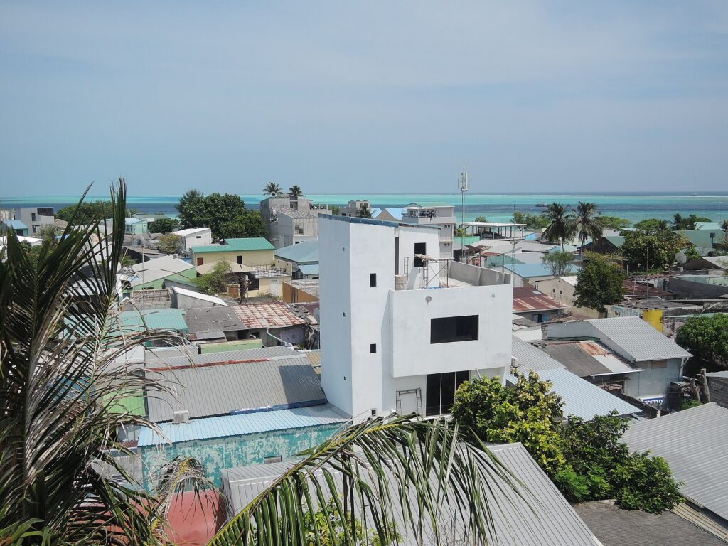 Rooftop panorama over Gulhi, a local island in South Malé Atoll